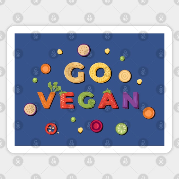 go vegan Sticker by Mako Design 